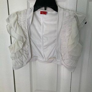 white, cropped, dress cover-up